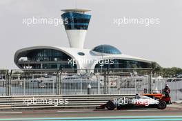 Pietro Fittipaldi (BRA) Haas VF-18 Test Driver stopped on the circuit. 27.11.2018. Formula 1 Testing, Yas Marina Circuit, Abu Dhabi, Wednesday.
