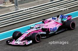 Sergio Perez (MEX) Racing Point Force India F1 VJM11. 27.11.2018. Formula 1 Testing, Yas Marina Circuit, Abu Dhabi, Wednesday.