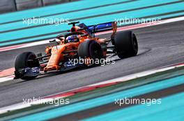 Lando Norris (GBR) McLaren MCL33 Test Driver. 27.11.2018. Formula 1 Testing, Yas Marina Circuit, Abu Dhabi, Wednesday.