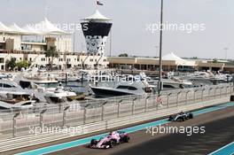 Sergio Perez (MEX) Racing Point Force India F1 VJM11. 27.11.2018. Formula 1 Testing, Yas Marina Circuit, Abu Dhabi, Wednesday.