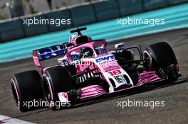 Lance Stroll (CDN) Racing Point Force India F1 VJM11. 28.11.2018. Formula 1 Testing, Yas Marina Circuit, Abu Dhabi, Wednesday.