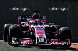 Lance Stroll (CDN) Racing Point Force India F1 VJM11. 28.11.2018. Formula 1 Testing, Yas Marina Circuit, Abu Dhabi, Wednesday.