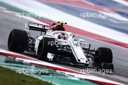 Charles Leclerc (MON) Sauber F1 Team C37. 19.10.2018. Formula 1 World Championship, Rd 18, United States Grand Prix, Austin, Texas, USA, Practice Day.