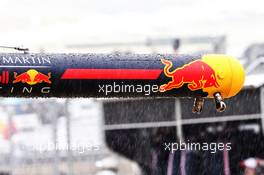 Rain falls in the paddock - Red Bull Racing. 19.10.2018. Formula 1 World Championship, Rd 18, United States Grand Prix, Austin, Texas, USA, Practice Day.