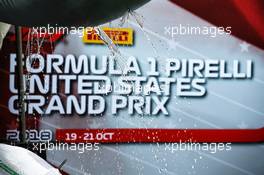 A wet paddock. 19.10.2018. Formula 1 World Championship, Rd 18, United States Grand Prix, Austin, Texas, USA, Practice Day.