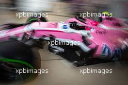 Esteban Ocon (FRA) Racing Point Force India F1 VJM11 leaves the pits. 19.10.2018. Formula 1 World Championship, Rd 18, United States Grand Prix, Austin, Texas, USA, Practice Day.