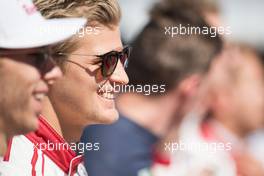 Marcus Ericsson (SWE) Sauber F1 Team as the grid observes the national anthem. 21.10.2018. Formula 1 World Championship, Rd 18, United States Grand Prix, Austin, Texas, USA, Race Day.