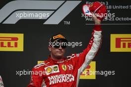 1st place Kimi Raikkonen (FIN) Ferrari SF71H. 21.10.2018. Formula 1 World Championship, Rd 18, United States Grand Prix, Austin, Texas, USA, Race Day.