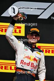 Max Verstappen (NLD) Red Bull Racing celebrates his second position on the podium. 21.10.2018. Formula 1 World Championship, Rd 18, United States Grand Prix, Austin, Texas, USA, Race Day.