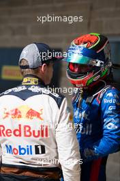 (L to R): Max Verstappen (NLD) Red Bull Racing in parc ferme with Brendon Hartley (NZL) Scuderia Toro Rosso. 21.10.2018. Formula 1 World Championship, Rd 18, United States Grand Prix, Austin, Texas, USA, Race Day.