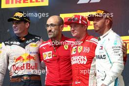 Max Verstappen (NLD) Red Bull Racing, Kimi Raikkonen (FIN) Scuderia Ferrari and Lewis Hamilton (GBR) Mercedes AMG F1  21.10.2018. Formula 1 World Championship, Rd 18, United States Grand Prix, Austin, Texas, USA, Race Day.