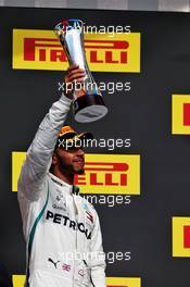 Lewis Hamilton (GBR) Mercedes AMG F1 celebrates his third position on the podium. 21.10.2018. Formula 1 World Championship, Rd 18, United States Grand Prix, Austin, Texas, USA, Race Day.