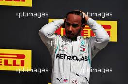 Third placed Lewis Hamilton (GBR) Mercedes AMG F1 on the podium. 21.10.2018. Formula 1 World Championship, Rd 18, United States Grand Prix, Austin, Texas, USA, Race Day.