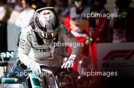 Lewis Hamilton (GBR) Mercedes AMG F1 W09 in parc ferme. 21.10.2018. Formula 1 World Championship, Rd 18, United States Grand Prix, Austin, Texas, USA, Race Day.