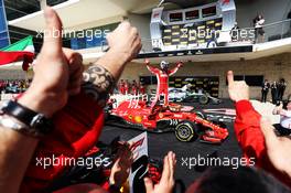 Race winner Kimi Raikkonen (FIN) Ferrari SF71H celebrates in parc ferme. 21.10.2018. Formula 1 World Championship, Rd 18, United States Grand Prix, Austin, Texas, USA, Race Day.