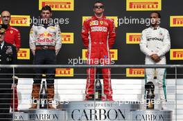 1st place Kimi Raikkonen (FIN) Ferrari SF71H 2nd place Max Verstappen (NLD) Red Bull Racing RB14 and 3rd Sebastian Vettel (GER) Ferrari SF71H. 21.10.2018. Formula 1 World Championship, Rd 18, United States Grand Prix, Austin, Texas, USA, Race Day.