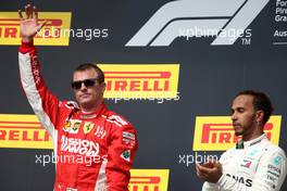Kimi Raikkonen (FIN) Scuderia Ferrari and Lewis Hamilton (GBR) Mercedes AMG F1  21.10.2018. Formula 1 World Championship, Rd 18, United States Grand Prix, Austin, Texas, USA, Race Day.