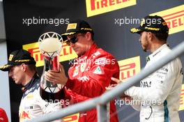 The podium (L to R): Max Verstappen (NLD) Red Bull Racing, second; Kimi Raikkonen (FIN) Ferrari, race winner; Lewis Hamilton (GBR) Mercedes AMG F1, third. 21.10.2018. Formula 1 World Championship, Rd 18, United States Grand Prix, Austin, Texas, USA, Race Day.
