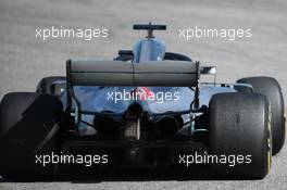 Lewis Hamilton (GBR) Mercedes AMG F1 W09 and his badly blisted tyre. 21.10.2018. Formula 1 World Championship, Rd 18, United States Grand Prix, Austin, Texas, USA, Race Day.