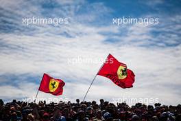 Ferrari flags with fans in the grandstand. 21.10.2018. Formula 1 World Championship, Rd 18, United States Grand Prix, Austin, Texas, USA, Race Day.