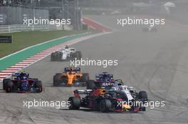 Max Verstappen (NLD) Red Bull Racing RB14 at the start of the race. 21.10.2018. Formula 1 World Championship, Rd 18, United States Grand Prix, Austin, Texas, USA, Race Day.