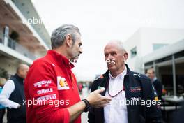 (L to R): Maurizio Arrivabene (ITA) Ferrari Team Principal iw Dr Helmut Marko (AUT) Red Bull Motorsport Consultant. 20.10.2018. Formula 1 World Championship, Rd 18, United States Grand Prix, Austin, Texas, USA, Qualifying Day.