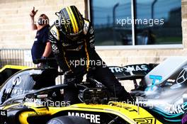 Nico Hulkenberg (GER) Renault Sport F1 Team RS18 in qualifying parc ferme. 20.10.2018. Formula 1 World Championship, Rd 18, United States Grand Prix, Austin, Texas, USA, Qualifying Day.