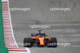 Fernando Alonso (ESP) McLaren F1  20.10.2018. Formula 1 World Championship, Rd 18, United States Grand Prix, Austin, Texas, USA, Qualifying Day.