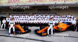 (L to R): Fernando Alonso (ESP) McLaren and Stoffel Vandoorne (BEL) McLaren MCL33 at a team photograph. 21.10.2018. Formula 1 World Championship, Rd 18, United States Grand Prix, Austin, Texas, USA, Race Day.