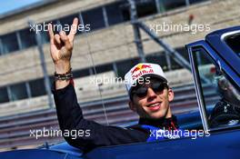 Pierre Gasly (FRA) Scuderia Toro Rosso on the drivers parade. 21.10.2018. Formula 1 World Championship, Rd 18, United States Grand Prix, Austin, Texas, USA, Race Day.