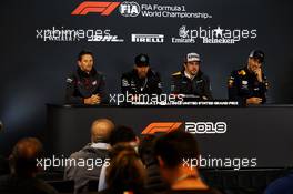 The FIA Press Conference (L to R): Romain Grosjean (FRA) Haas F1 Team; Lewis Hamilton (GBR) Mercedes AMG F1; Fernando Alonso (ESP) McLaren; Daniel Ricciardo (AUS) Red Bull Racing. 18.10.2018. Formula 1 World Championship, Rd 18, United States Grand Prix, Austin, Texas, USA, Preparation Day.