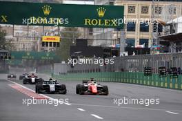 Race 2, Lando Norris (GBR) Carlin and Roberto Merhi (ESP) MP Motorsport 29.04.2018. FIA Formula 2 Championship, Rd 2, Baku, Azerbaijan, Sunday.
