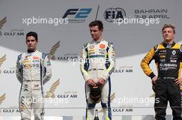 Race 1, 1st place Lando Norris (GBR) Carlin, 2nd place Sergio Sette Camara (BRA) Carlin and 3rd place Artem Markelov (Rus) Russian Time 07.04.2018. FIA Formula 2 Championship, Rd 1, Sakhir, Bahrain, Saturday.
