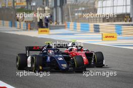 Race 1, Tadasuke Makino (JAP) RUSSIAN TIME and Antonio Fuoco (ITA) Charouz Racing System 07.04.2018. FIA Formula 2 Championship, Rd 1, Sakhir, Bahrain, Saturday.