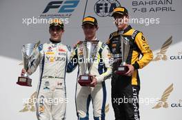 Race 1, 1st place Lando Norris (GBR) Carlin, 2nd place Sergio Sette Camara (BRA) Carlin and 3rd place Artem Markelov (Rus) Russian Time 07.04.2018. FIA Formula 2 Championship, Rd 1, Sakhir, Bahrain, Saturday.