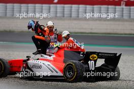 Race 1, Ralph Boschung (SUI) MP Motorsport retires from the race 12.05.2018. FIA Formula 2 Championship, Rd 3, Barcelona, Spain, Saturday.