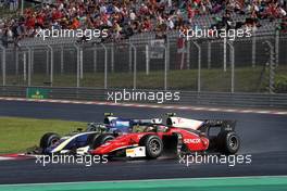 Race 1, Antonio Fuoco (ITA) Charouz Racing System and Lando Norris (GBR) Carlin 28.07.2018. FIA Formula 2 Championship, Rd 8, Budapest, Hungary, Saturday.