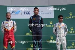 Race 2, 1st place Alexander Albon (THA) DAMS, 2nd place Luca Ghiotto (ITA) Campos Vexatec Racing and 3rd place Sergio Sette Camara (BRA) Carlin 29.07.2018. FIA Formula 2 Championship, Rd 8, Budapest, Hungary, Sunday.