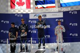 Race 1, 2nd place Nicolas Latifi (CAN) DAMS, Alexander Albon (THA) DAMS race winner and 3rd place Nyck De Vries (HOL) PERTAMINA PREMA Theodore Racing 29.09.2018. FIA Formula 2 Championship, Rd 11, Sochi, Russia, Saturday.
