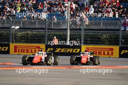 Race 1, Dorian Boccolacci (FRA) MP Motorsport and Niko Kari (FIN) MP Motorsport 29.09.2018. FIA Formula 2 Championship, Rd 11, Sochi, Russia, Saturday.