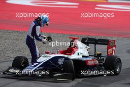Race 2, Ryan Tveter (USA) Trident retires from the race 01.07.2018. GP3 Series, Rd 3, Spielberg, Austria, Austria, Sunday.