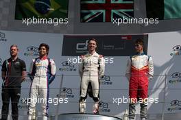 Race 2, 1st place Jake Hughes (GBR) ART Grand Prix, 2nd place Pedro Piquet (BRA) Trident and 3rd place Leonardo Pulcini (ITA) Campos Racing 01.07.2018. GP3 Series, Rd 3, Spielberg, Austria, Austria, Sunday.