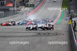 Race 2, Crash, Ryan Tveter (USA) Trident and Giuliano Alesi (FRA) Trident 01.07.2018. GP3 Series, Rd 3, Spielberg, Austria, Austria, Sunday.