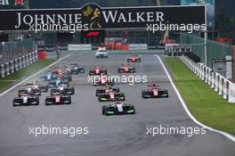 Race 1, Start of the race 25.08.2018. GP3 Series, Rd 6, Spa-Francorchamps, Belgium, Saturday.