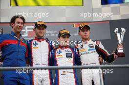 Race 1, 1st place David Beckmann (GER) Trident, 2nd place Ryan Tveter (USA) Trident and 3rd place Anthoine Hubert (FRA) ART Grand Prix 25.08.2018. GP3 Series, Rd 6, Spa-Francorchamps, Belgium, Saturday.