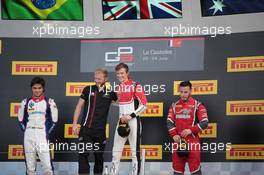 Race 2, 1st place Callum Ilott (GBR) ART Grand Prix. 2nd place Pedro Piquet (BRA) Trident  and 3rd place Joey Mawson (AUS) Arden International 24.06.2018. GP3 Series, Rd 2, Paul Ricard, France, Sunday.