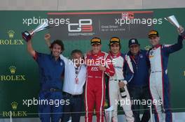 Podium GP3 - Race 2 1st place Pedro Piquet(BRA) - Trident  2nd place Giuliano Alesi(FRA) - Trident 3rd place Ryan Tveter(USA) - Trident 08.07.2018. GP3 Series, Rd 4, Silverstone, England, Sunday.