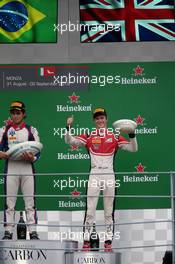 Race 2, Pedro Piquet (BRA) Trident race winner and 3rd place Callum Ilott (GBR) ART Grand Prix 02.09.2018. GP3 Series, Rd 7, Monza, Italy, Sunday.