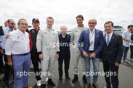 (L to R): Jacky Ickx (BEL) with Patrick Dempsey (USA) Actor; Michael Fassbender (IRE) Actor; Jean Todt (FRA) FIA President; Rafael Nadal (ESP) Tennis Player. 16-17.06.2018. FIA World Endurance Championship, Le Mans 24 Hours, Race, Le Mans, France.