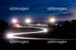 A stream of car lights as night falls 16-17.06.2018. FIA World Endurance Championship, Le Mans 24 Hours, Race, Le Mans, France.